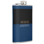 ブラックブルーはっきりした文字スタイリッシュトレンディー フラスク (右)