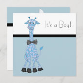 ブラックブルーウィムシーキリン男の赤ちゃんシャワー 招待状 (正面/裏面)