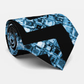 ブラックブルーエレガントグリッターパターン  ネクタイ (ロール)