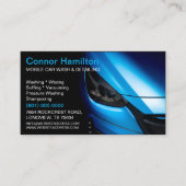 ブラックブルーエレガントモバイル自動車の洗車詳細 名刺 (正面)
