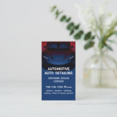 ブラックブルーエレガントモバイル自動車の洗車詳細 名刺 (スタンド正面)