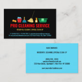ブラックブルークリーニング清掃の清掃用品ハウスメイド 名刺 (正面/裏面)