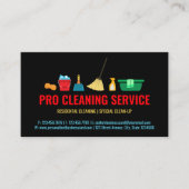 ブラックブルークリーニング清掃の清掃用品ハウスメイド 名刺 (正面)