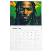 ブラックブルーグリーンと羨望のアフリカ人のロック カレンダー (2月 2026)