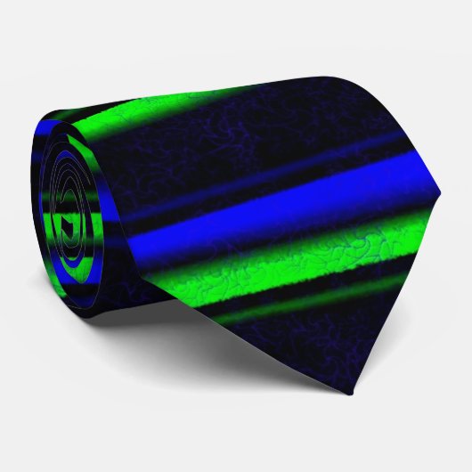 ブラックブルーグリーンストライプ ネクタイ (ロール)