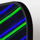 ブラックブルーグリーンストライプ ピックルボールラケット (左詳細)