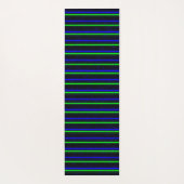 ブラックブルーグリーンストライプ ヨガマット (裏面)