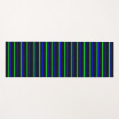 ブラックブルーグリーンストライプ ヨガマット (正面(横))