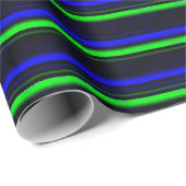 ブラックブルーグリーンストライプ ラッピングペーパー (ロールコーナー)