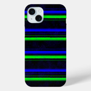 ブラックブルーグリーンストライプ iPhone 15 MINIケース