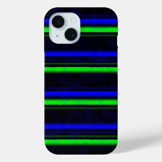 ブラックブルーグリーンストライプ Case-Mate iPhoneケース (裏面)