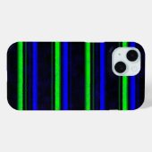 ブラックブルーグリーンストライプ Case-Mate iPhoneケース (裏面 (横))