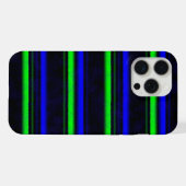 ブラックブルーグリーンストライプ iPhoneケース (裏面横)