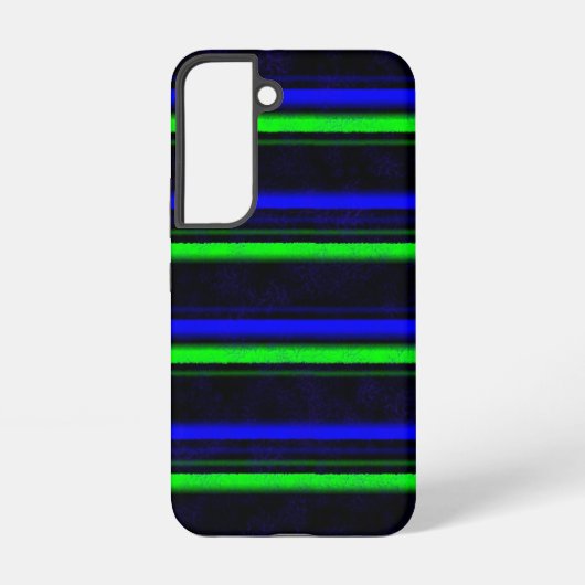 ブラックブルーグリーンストライプ SAMSUNG GALAXYケース (裏面)