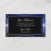 ブラックブルーグリーン華美スパークルダイヤモンドオーナメント 名刺 (裏面)