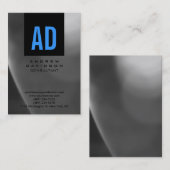 ブラックブルーグレーパターンモノグラム名刺 名刺 (正面/裏面)