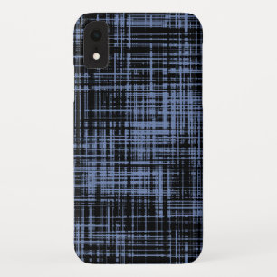 ブラックブルーグレー抽象芸術ストライプパターン iPhone XRケース