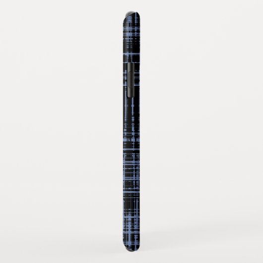 ブラックブルーグレー抽象芸術ストライプパターン Case-Mate iPhoneケース (裏面/右)