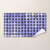 ブラックブルーサークル模様モノグラムピックボール ハンドタオル (ハンドタオル)