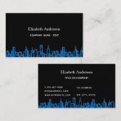 ブラックブルーシティのスカイライン実在ビジネスエステート 名刺 (正面/裏面)