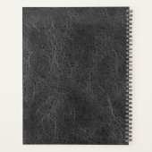 ブラックブルーシルバーグリッタードリップスレザーモノグラム プランナー手帳 (裏面)