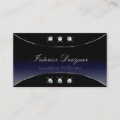 ブラックブルーシルバーデコきらめくール 名刺 (正面)