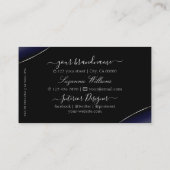 ブラックブルーシルバー華美ダイヤモンドとモノグラム 名刺 (裏面)