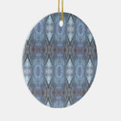 ブラックブルージオメトリクロスダイヤモンドパターン セラミックオーナメント (右)