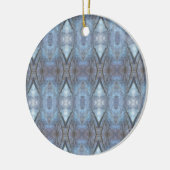 ブラックブルージオメトリクロスダイヤモンドパターン セラミックオーナメント (左)