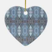 ブラックブルージオメトリクロスダイヤモンドパターン セラミックオーナメント (裏面)