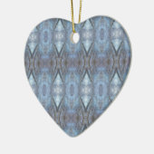 ブラックブルージオメトリクロスダイヤモンドパターン セラミックオーナメント (左)