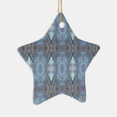 ブラックブルージオメトリクロスダイヤモンドパターン セラミックオーナメント (右)