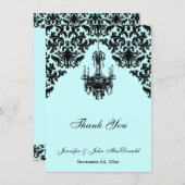 ブラックブルーダマスクシャンデリアサンキューカード サンキューカード (正面/裏面)