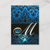 ブラックブルーダマスクフローラモノグラムサファイア宝石 名刺 (裏面)