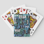 ブラックブルートランプタイポグラフィ名パターン トランプ (裏面)