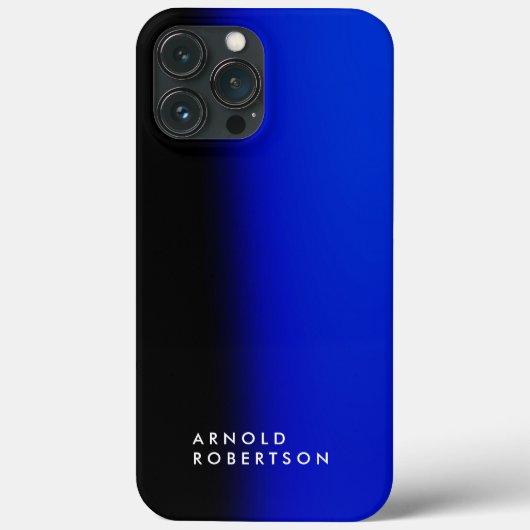 ブラックブルートレンディーモダンミニマリスト名前の追加 Case-Mate iPhoneケース (裏面)