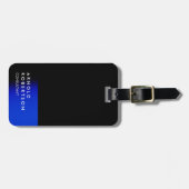 ブラックブルートレンディーモダンミニマルシンプルリスト ラゲッジタグ (正面横)