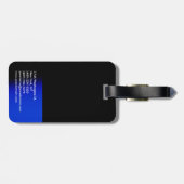 ブラックブルートレンディーモダンミニマルシンプルリスト ラゲッジタグ (裏面横)