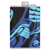 ブラックブルーハイダイーグルサンダーバード先住民アート フラスク (裏面)
