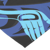 ブラックブルーハイダイーグルサンダーバード先住民アート ロングテーブルランナー (コーナー)