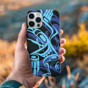 ブラックブルーハイダイーグルサンダーバード先住民アート Case-Mate iPhone 14 PROケース