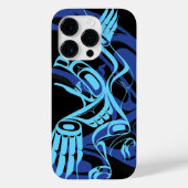 ブラックブルーハイダイーグルサンダーバード先住民アート Case-Mate iPhoneケース (裏面)