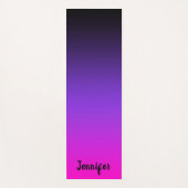 ブラックブルーバイオレットとホットピンクグラデーション ヨガマット (正面)