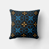 ブラックブルーパター地中海のン装飾用クッション クッション (裏面)