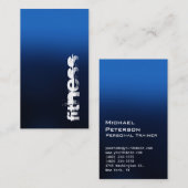 ブラックブルーパーソナルトレーナーフィットネス名刺 名刺 (正面/裏面)