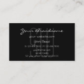 ブラックブルーパープルグリッタースターズとイニシャルシック 名刺 (裏面)