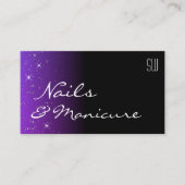 ブラックブルーパープルグリッタースターズとイニシャルシック 名刺 (正面)
