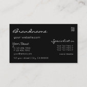 ブラックブルーパープルグリッタースターズウィズモノグラムシック 名刺 (裏面)