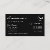 ブラックブルーパープルグリッタースター(ロゴ付き) スタイリッシュ 名刺 (裏面)