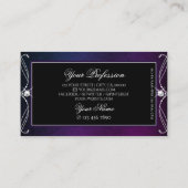 ブラックブルーパープルスパークルダイヤモンド華美オーナメント 名刺 (裏面)
